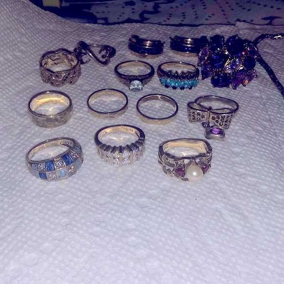 925 Sterling silver & genuine stone jewelry lot - Picture 7 of 8